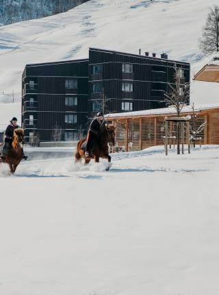 Riding in the snow symbolic picture