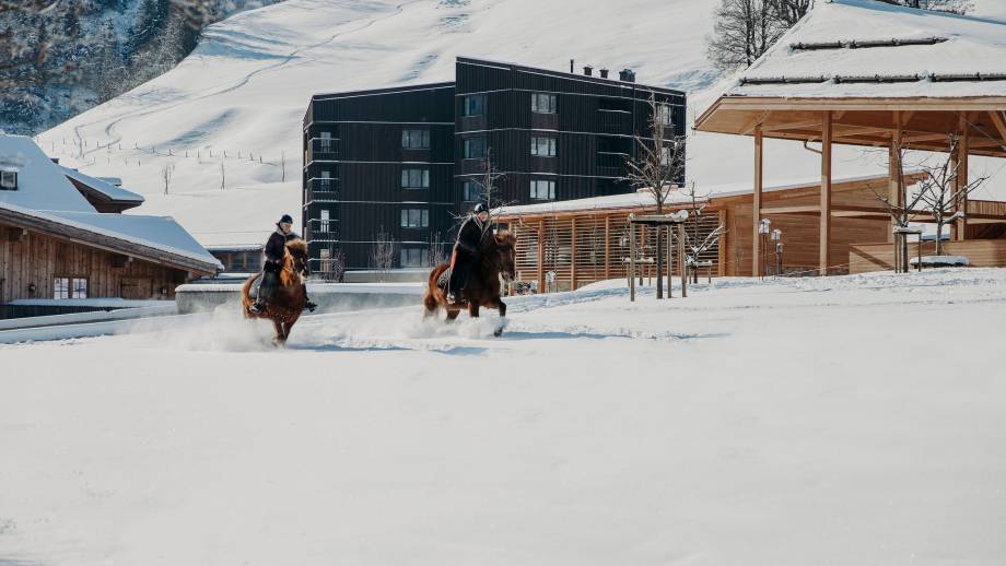 Riding in the snow symbolic picture