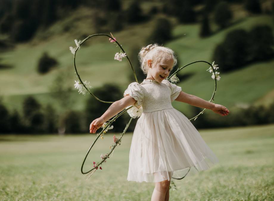 Butterfly wings made from natural materials symbolic picture